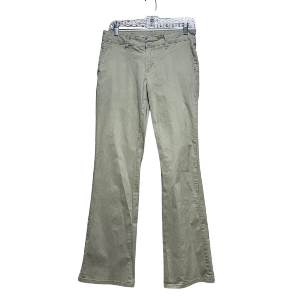 Dickies Crafted for Women Khaki Chino Flare Pants Tan Size 8 Long Slim